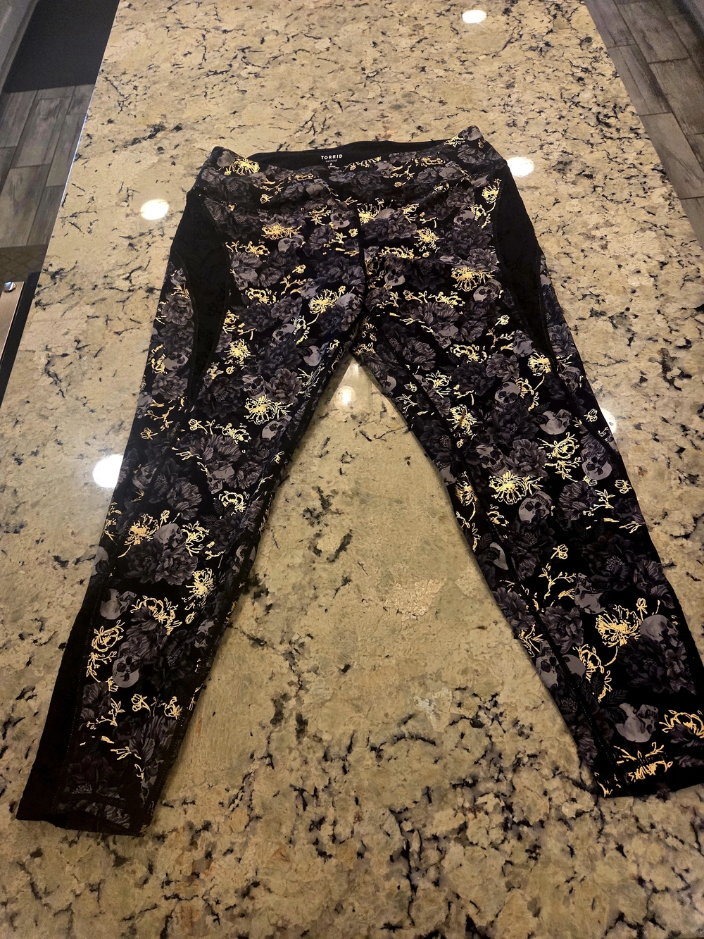 torrid Active Black Leggings with White Logo Print